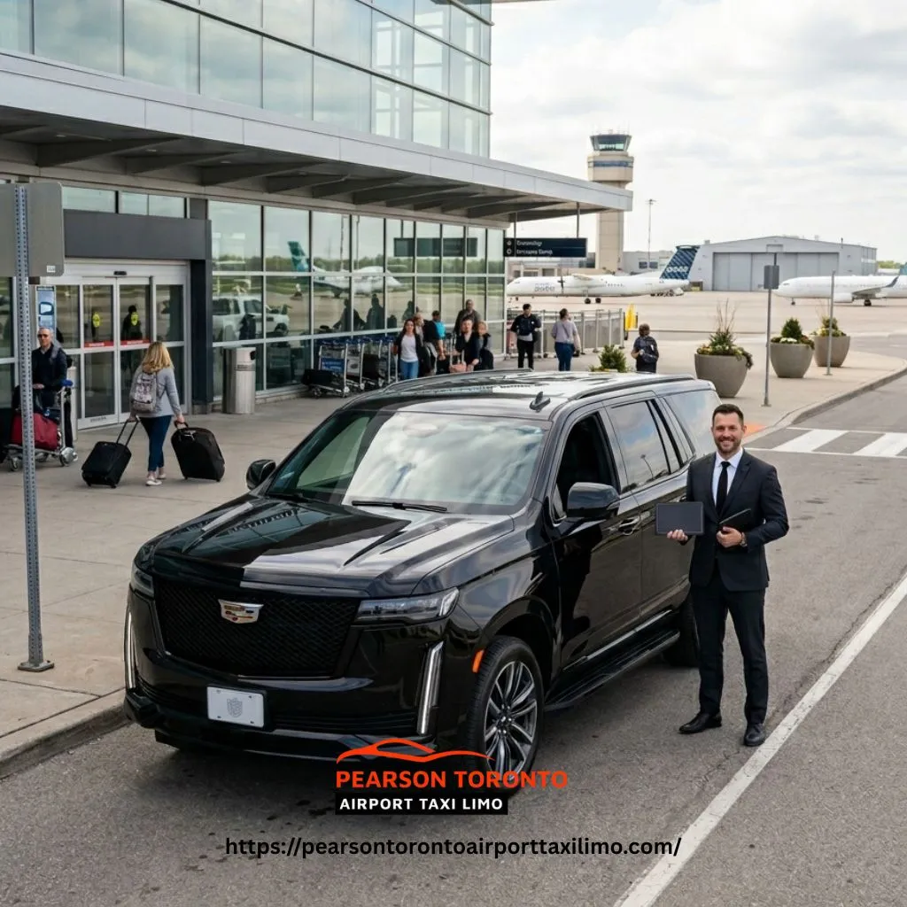 Black 2026 Cadillac Escalade SUV for Hamilton Airport limo service