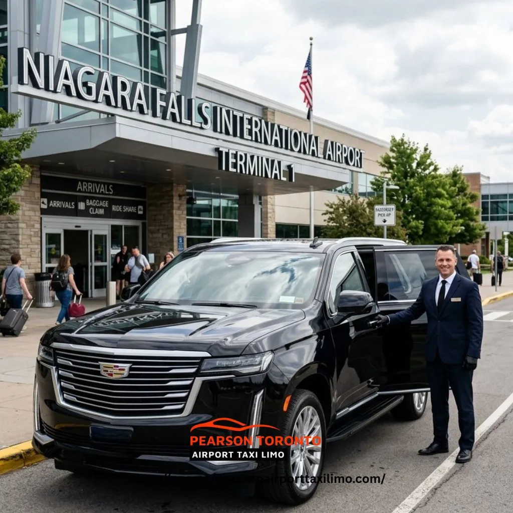 Niagara Falls Airport Limo Service with Cadillac Escalade ready for airport transfer