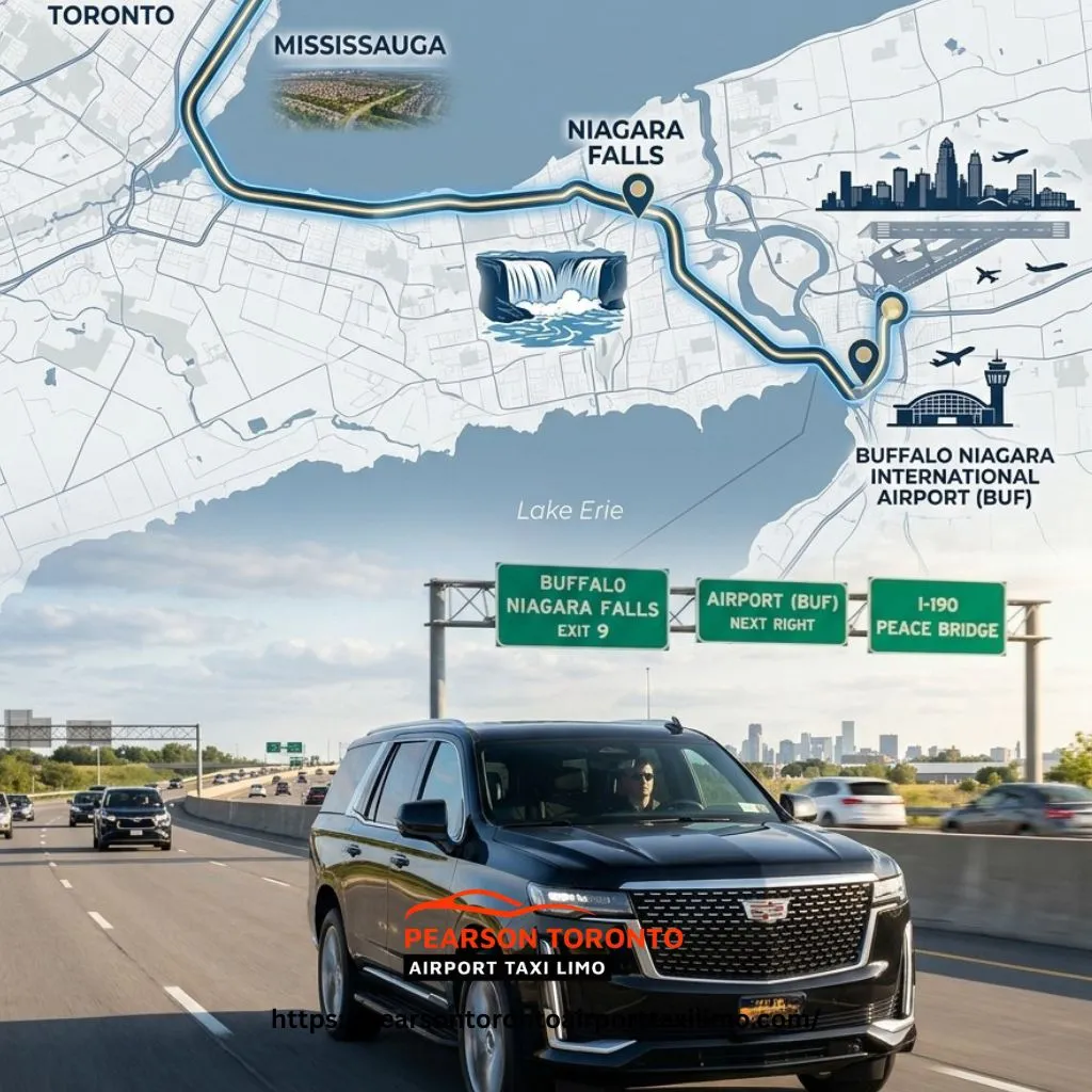 Buffalo Niagara Airport limo routes from Toronto and Niagara Falls