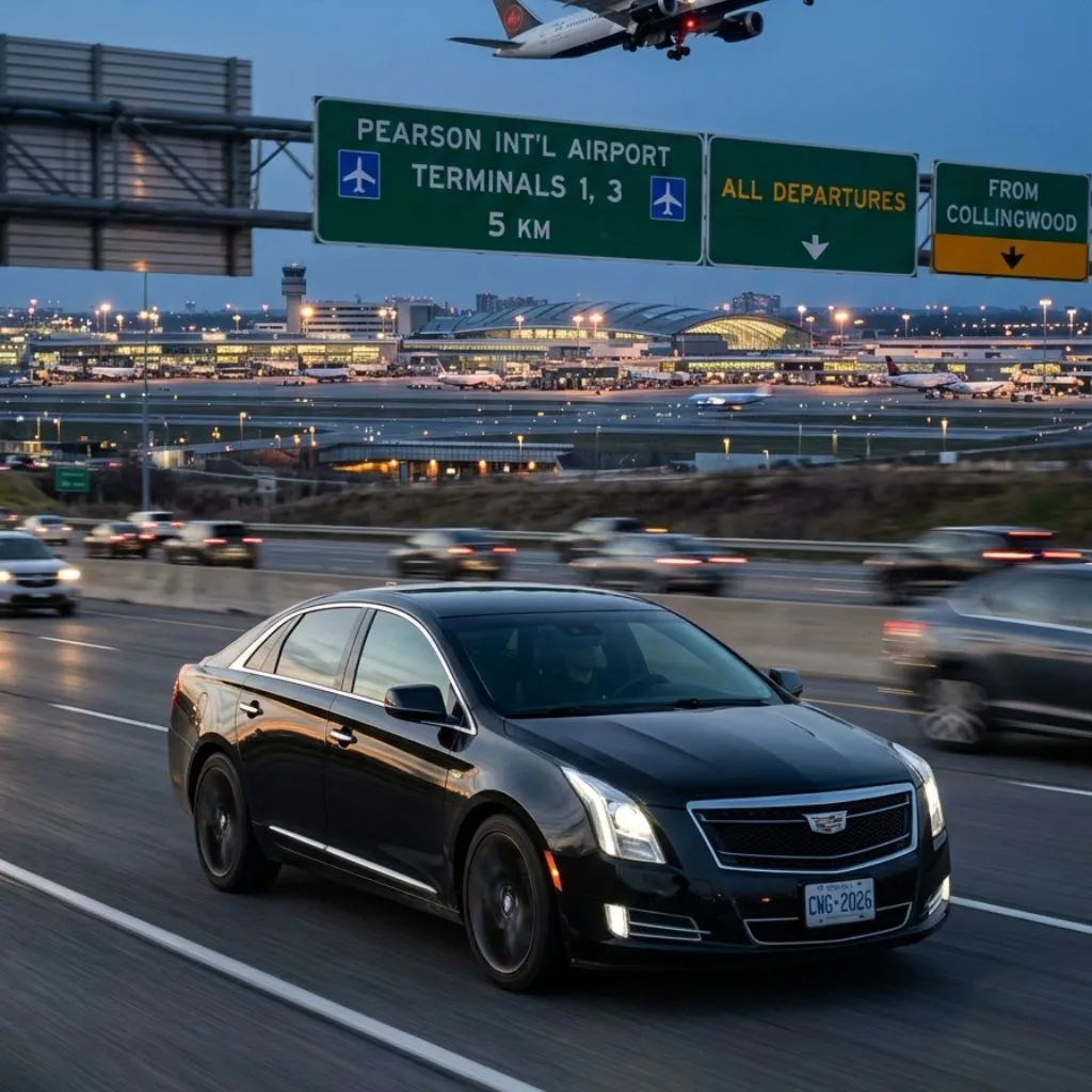 Airport limo service Collingwood with Cadillac XTS Sedan serving major airports from Collingwood