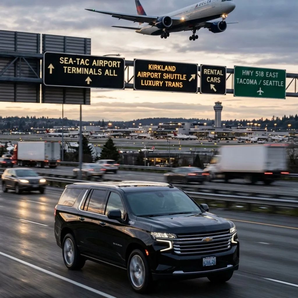 Airport limo service Kirkland Chevrolet Suburban SUV airport transportation from Kirkland