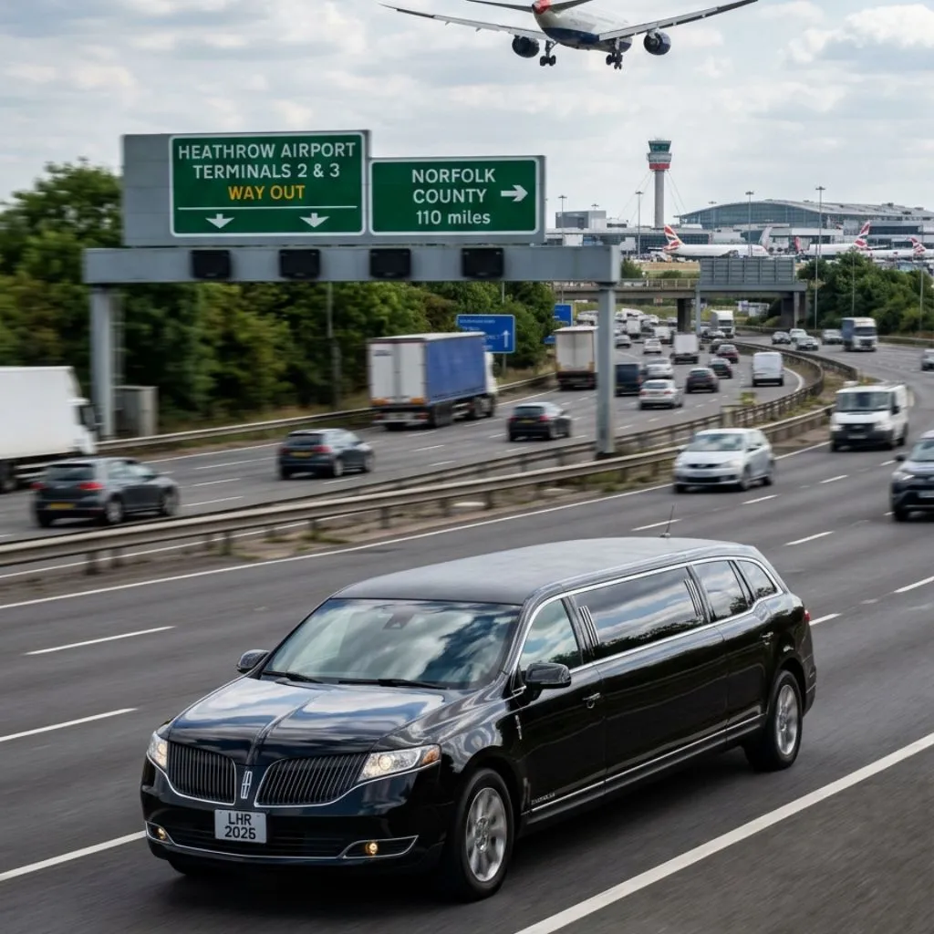 Airport limo service Norfolk County Lincoln Stretch Limo airport transportation from Norfolk County