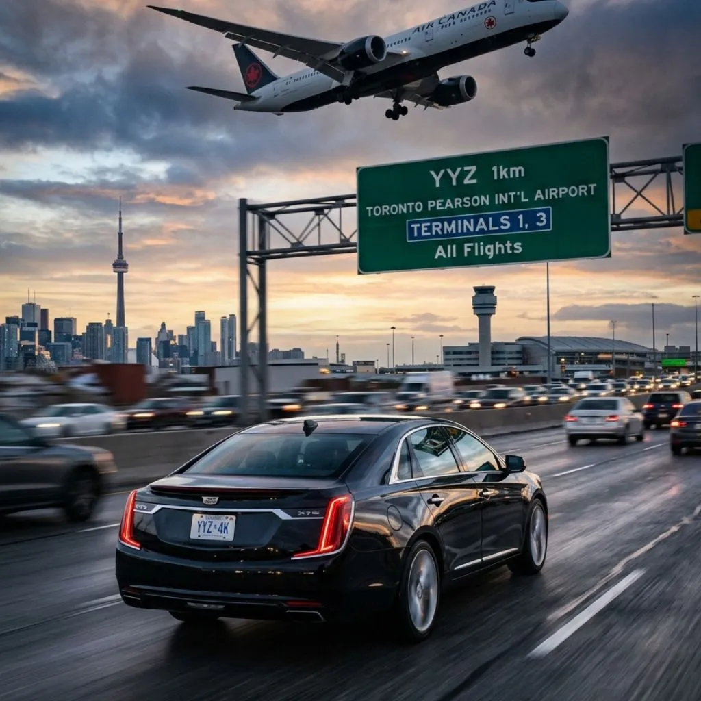 Airport limo service North York Cadillac XTS Sedan airport transportation from North York
