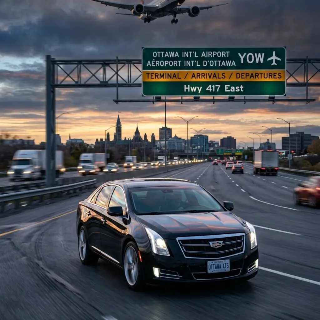 Airport limo service Ottawa Cadillac XTS Sedan airport transportation from Ottawa