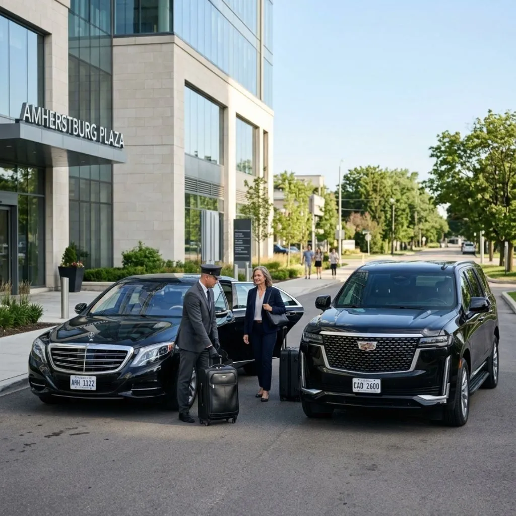 Amherstburg Airport Limo premium sedan and Cadillac Escalade SUV airport limo service Amherstburg