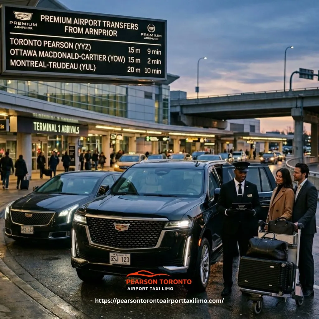 Arnprior Airport Limo Service airport transfers to major airports in Ontario and Canada