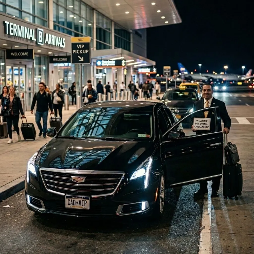Burlington Airport Limo luxury Cadillac XTS Sedan airport limo service Burlington
