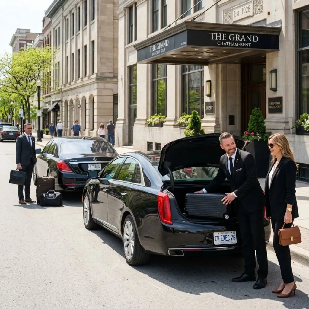 Chatham-Kent Airport Limo premium Cadillac XTS Sedan airport limo service Chatham-Kent