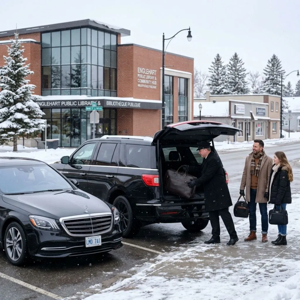 Englehart Airport Limo premium sedan and Lincoln Navigator SUV airport limo service Englehart