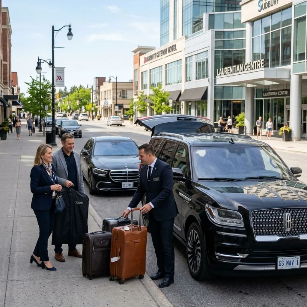 Greater Sudbury Airport Limo premium sedan and Lincoln Navigator SUV airport limo service Greater Sudbury
