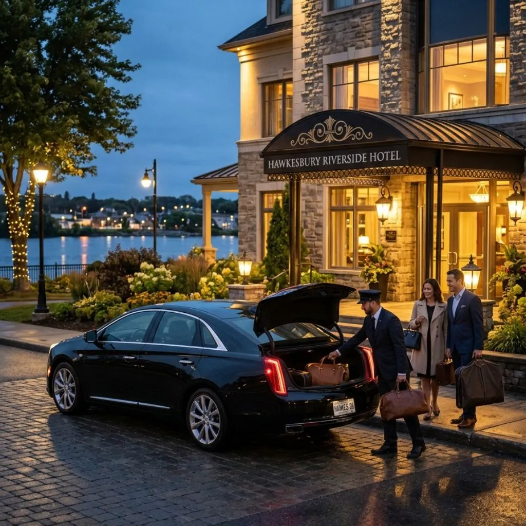 Hawkesbury Airport Limo black Cadillac XTS Sedan premium airport limo service Hawkesbury