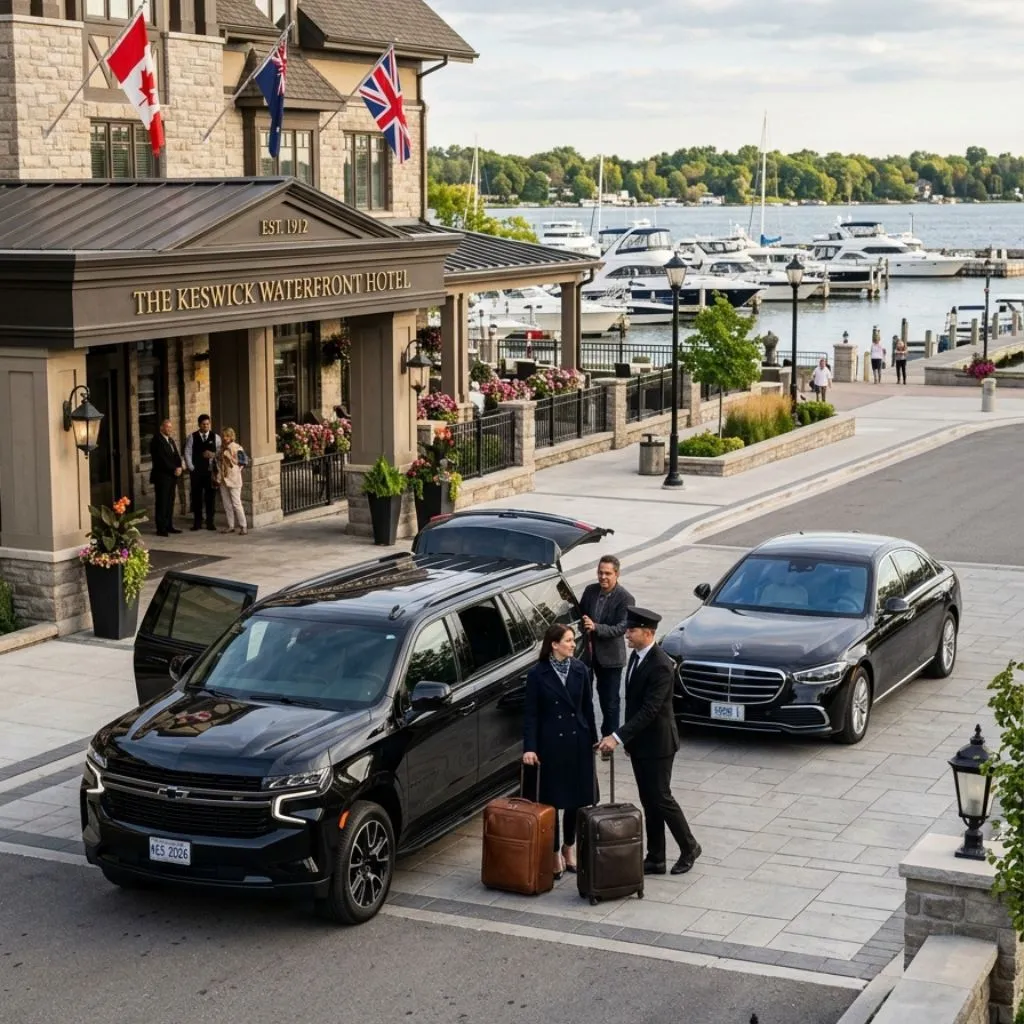 Keswick Airport Limo premium sedan and Chevrolet Suburban SUV airport limo service Keswick