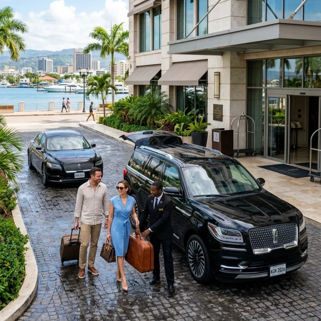 Kingston Airport Limo premium sedan and Lincoln Navigator airport limo service Kingston