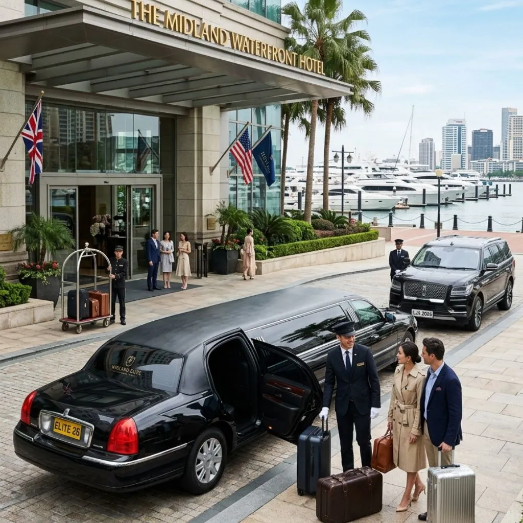 Midland Airport Limo premium sedan and Lincoln Stretch Limo airport limo service Midland