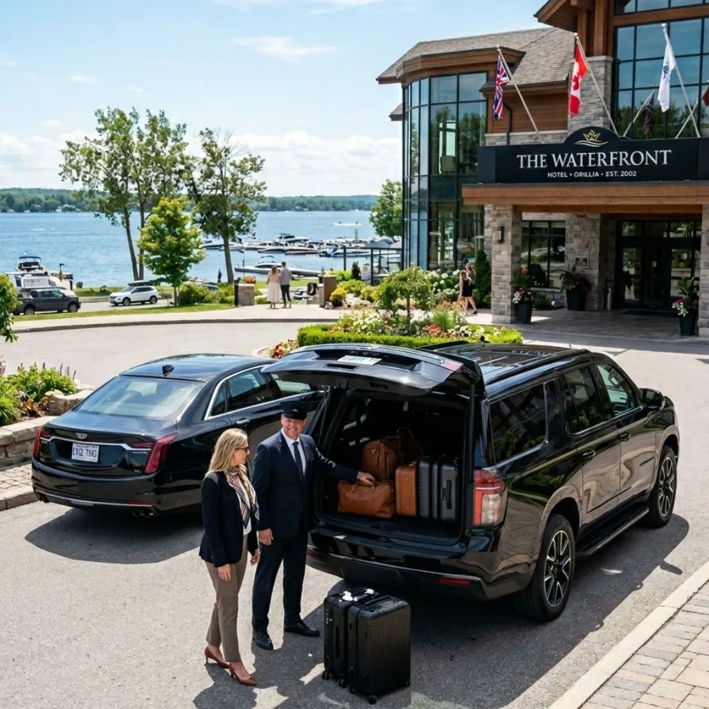 Orillia Airport Limo premium sedan and Chevrolet Suburban SUV airport limo service Orillia