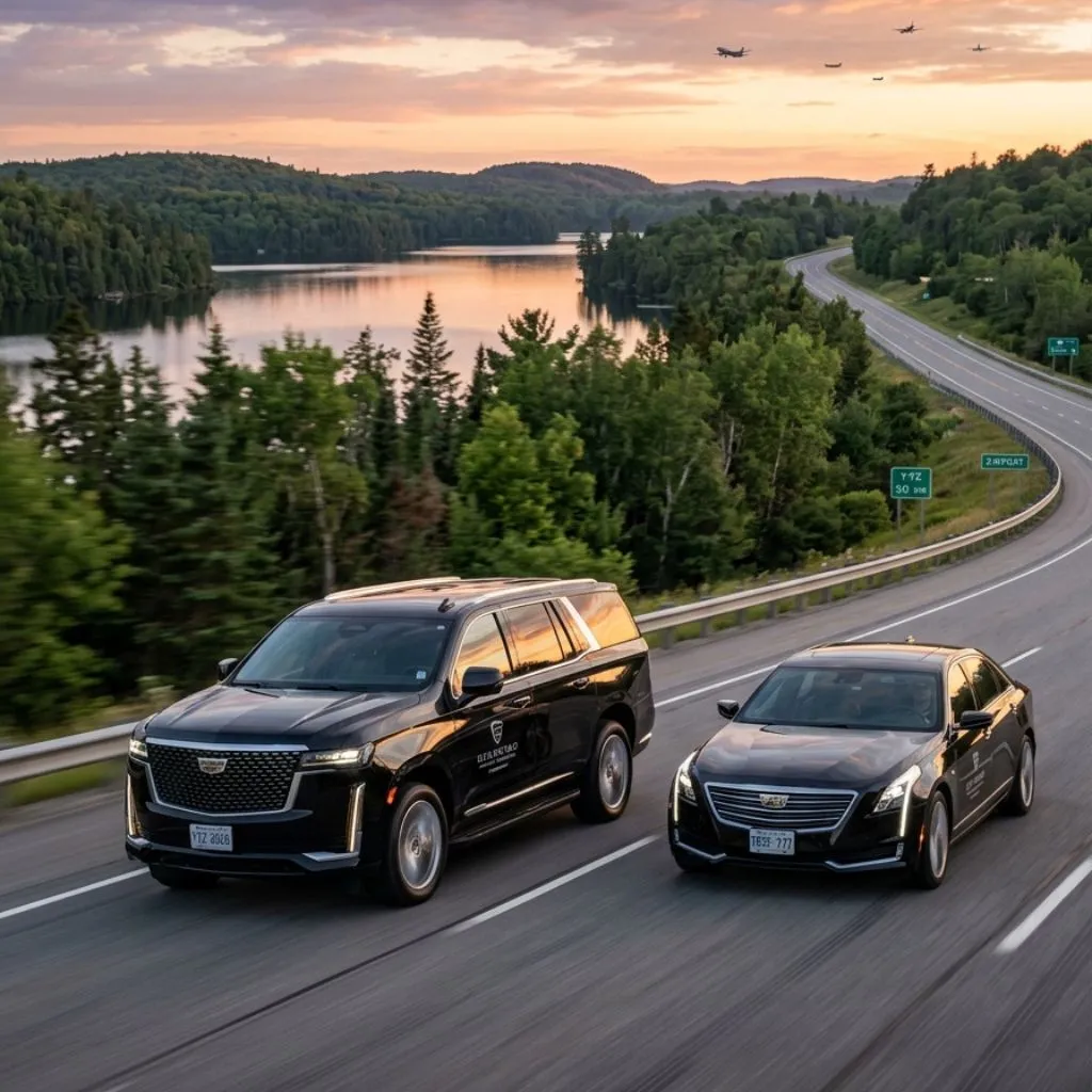 Airport limo service Parry Sound Cadillac Escalade SUV and sedan serving airports from Parry Sound