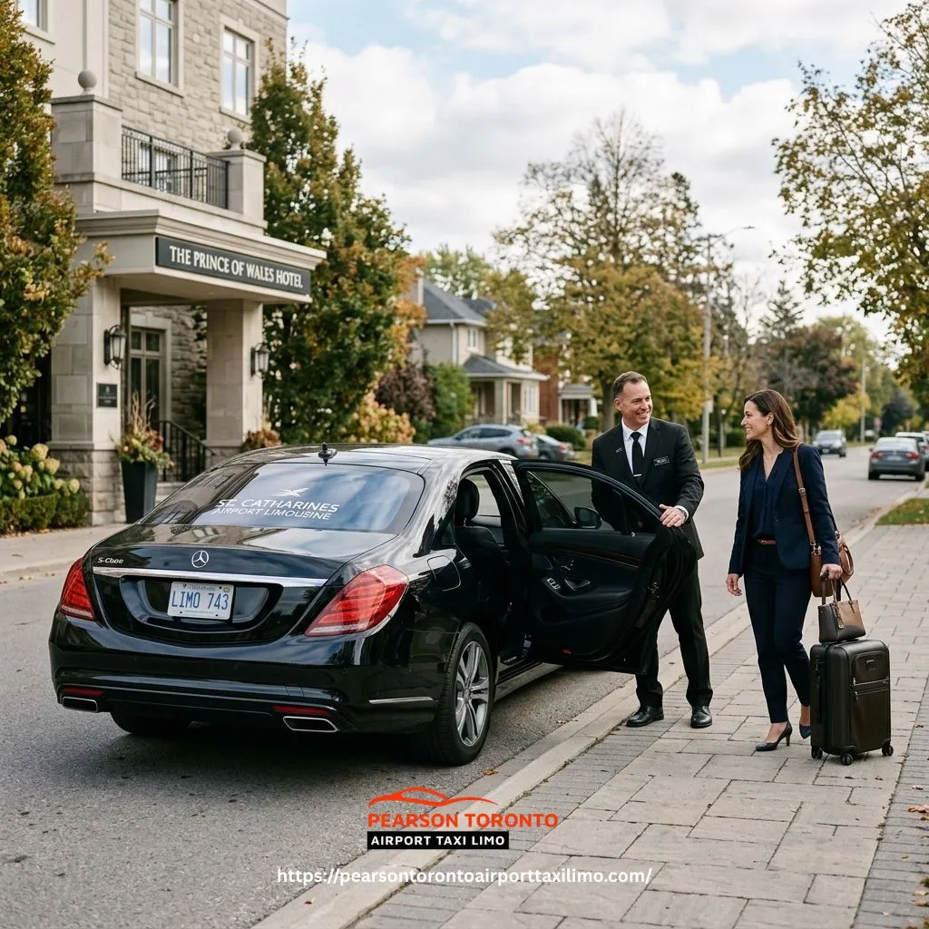 St Catharines Airport Limousine Service with a luxury sedan, chauffeur assistance, and reliable private airport transportation.
