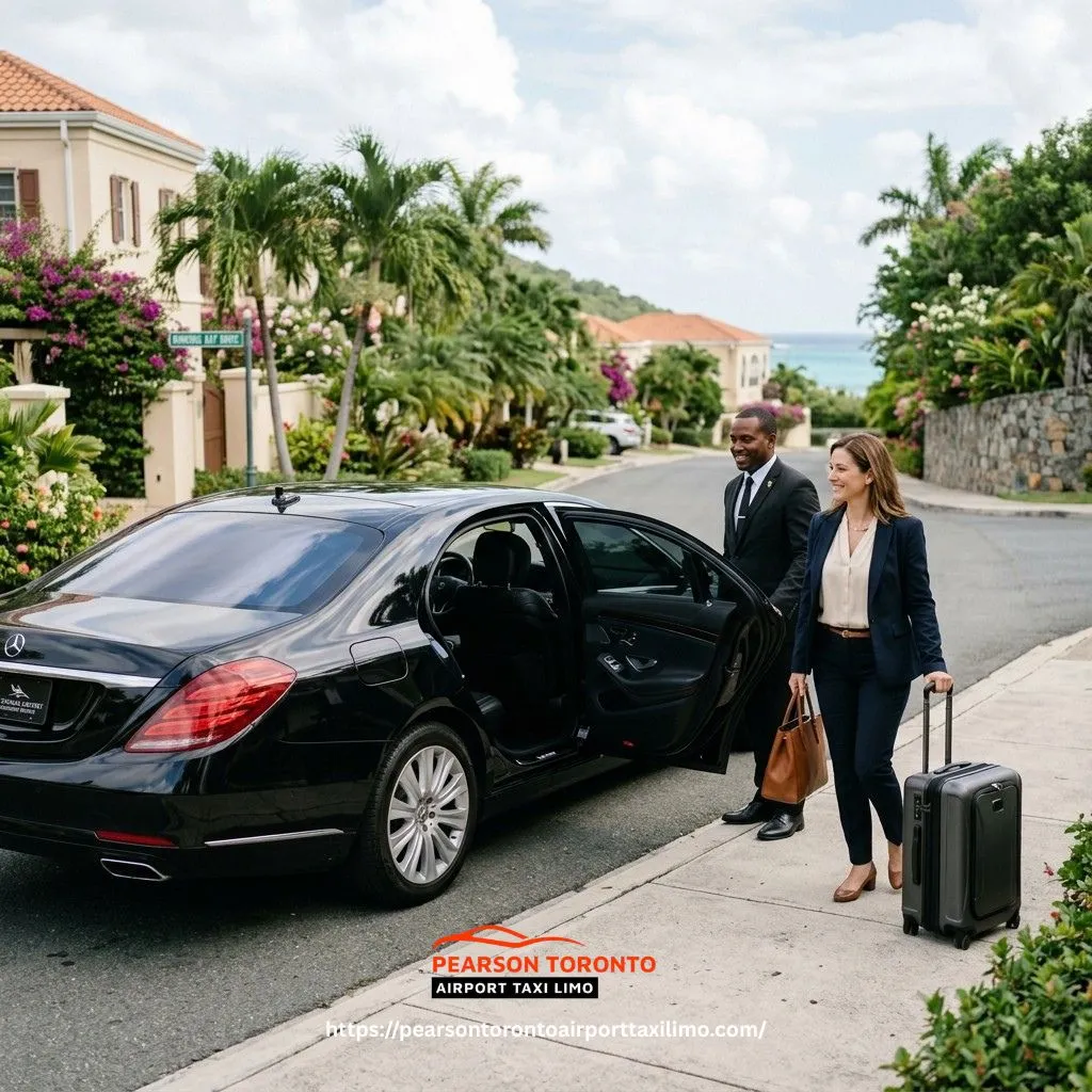 St Thomas Airport Limousine Service with a luxury sedan, chauffeur assistance, and reliable private airport transportation.